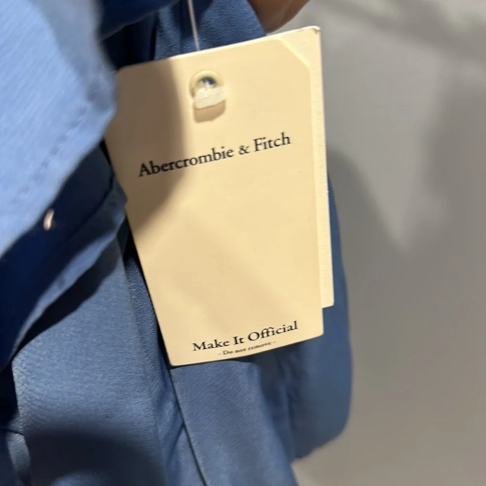 NWT Abercrombie & Fitch Halter Maxi Dress Cornflower Blue XSMALL Tall
